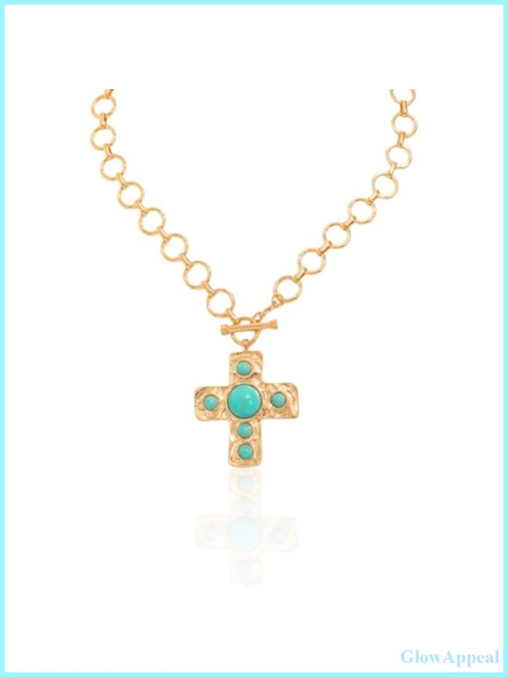 Turquoise Cross Necklace Set Cowgirl Boho Layered Jewelry